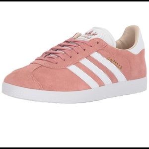 adidas Gazelle Pink and White Athletic Shoes
